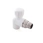 Кран шаровой для радиатора ПП 20-1/2'' PN 25 угловой с американкой белый РТП 10585 купить в Челябинске | "Проконсим"