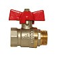 Кран латунный шаровой SGLprof DN 20 PN 25 никелированный муфта-штуцер бабочка купить в Челябинске | "Проконсим"