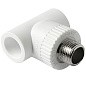 Тройник комбинированный ПП 20-1/2'' PN 25 с наружной резьбой белый Pro Aqua PA25008P купить в Челябинске | "Проконсим"