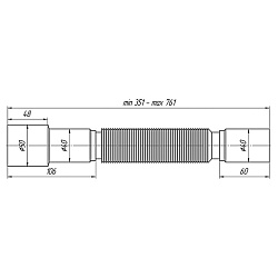 Акция! Гибкая труба АНИ K406 40-40/50, длина 351-761 мм (428100257) со склада Проконсим в Челябинске