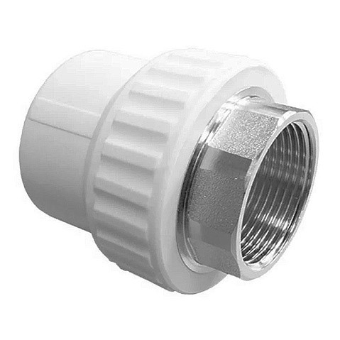 Муфта комбинированная ПП 32-1'' PN 25 под ключ с внутренней резьбой белая VALFEX  купить в Челябинске | "Проконсим"