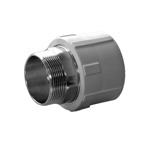 Муфта комбинированная ПП 50-1 1/2'' PN 25 под ключ с наружной резьбой белая купить в Челябинске | "Проконсим"