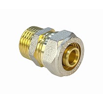 Муфты латунные для PEX труб DN 16-32 PN 10 обжимные никелированные с наружной резьбой Valfex VF.301.N купить в Челябинске | "Проконсим"