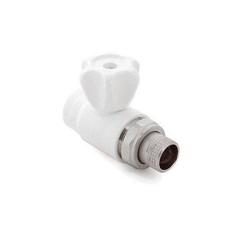 Кран шаровой для радиатора ПП 25-3/4'' PN 25 прямой с американкой белый РТП 10587 купить в Челябинске | "Проконсим"