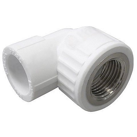 Угольник комбинированный ПП 20-1/2'' PN 25 с внутренней резьбой белый VALFEX  купить в Челябинске | "Проконсим"
