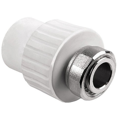 Муфта комбинированная ПП 20-3/4'' PN 25 с накидной гайкой белая РТП 10697 купить в Челябинске | "Проконсим"