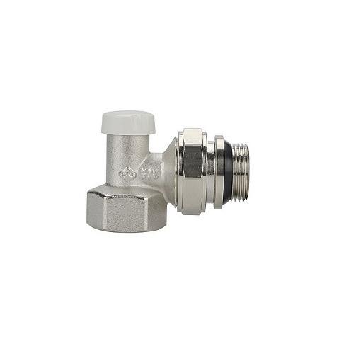 Клапан радиаторный VARMEGA VM10213 DN20 PN10 угловой настроечный G-3/4'' с уплотнением муфта-штуцер купить в Челябинске | "Проконсим"