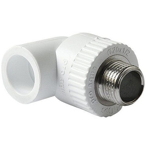 Угольник комбинированный ПП 32-1'' PN 25 с наружной резьбой белый Pro Aqua PA27018P купить в Челябинске | "Проконсим"