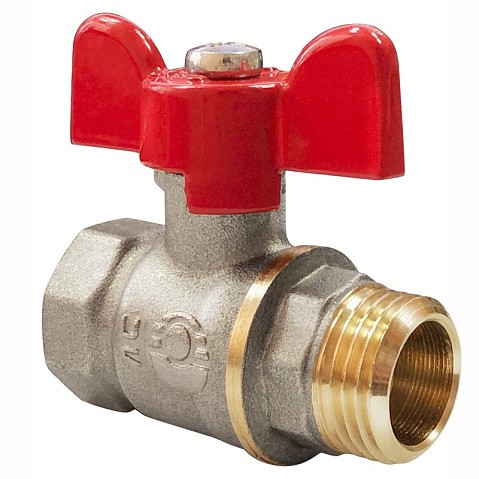 Кран латунный шаровой Valfex Optima.218.NLB1 11Б27фт1М DN 20 PN 25 никелированный муфта-штуцер бабочка купить в Челябинске | "Проконсим"