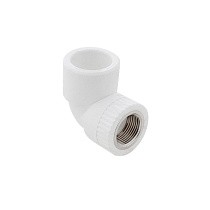 Угольники ПП DN 20-32 PN 25 комбинированные с внутренней резьбой белые PlasticPro купить в Челябинске | "Проконсим"