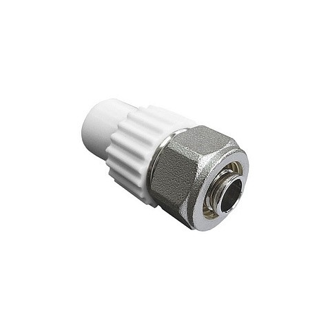 Муфта комбинированная для соединения PPR-PE-AL-PE труб 20x16 PN 25 белая VALFEX купить в Челябинске | "Проконсим" Муфта комбинированная для соединения PPR-PE-AL-PE труб 20x16 PN 25 белая VALFEX купить в Челябинске | "Проконсим"