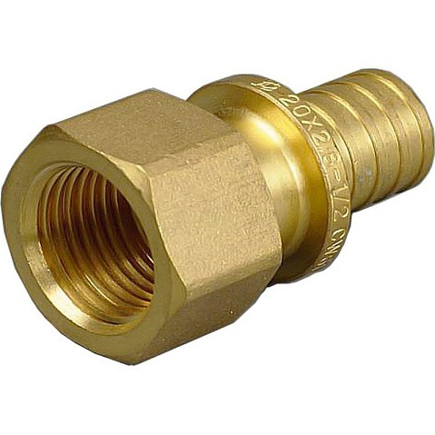 Муфта латунная для PEX труб 16-3/4'' PN 10 под надвижную гильзу с внутренней резьбой ONE PLUS купить в Челябинске | "Проконсим"