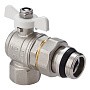 Кран латунный шаровой MVI BV.523 DN 15 PN 40 угловой с уплотнением никелированный полнопроходной американка купить в Челябинске | "Проконсим"
