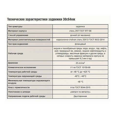Задвижка стальная 30с64нж DN 150 PN 25 фланцевая L=350мм класс ''А'' САЗ АВАНГАРД купить в Челябинске | "Проконсим"
