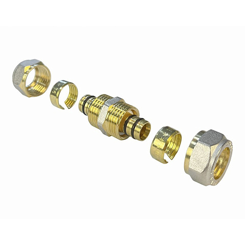Муфта латунная для PEX труб 20-20 PN 10 обжимная никелированная Valfex VF.303.N  купить в Челябинске | "Проконсим"