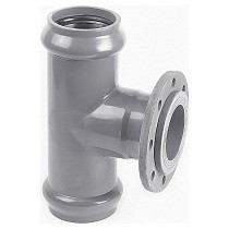 Тройники НПВХ раструбные SDR26 DN 90-225 PN 10 с металлическим фланецем Хемкор купить в Челябинске | "Проконсим"