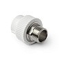 Муфты ПП DN 32-110 PN 25 комбинированные под ключ с наружной резьбой белые Pro Aqua купить в Челябинске | "Проконсим"