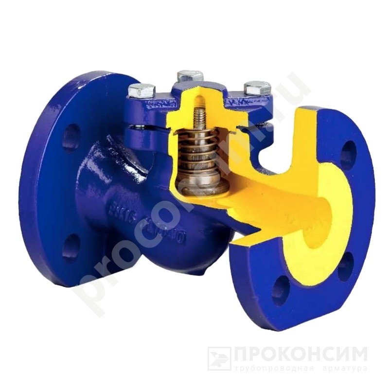 Цена по запросу.  Под заказ. Обратный клапан Ду20 Ру16 Zetkama zCHE.287A 287A020C31 чугун соед. фланцевое  со склада Проконсим в Челябинске