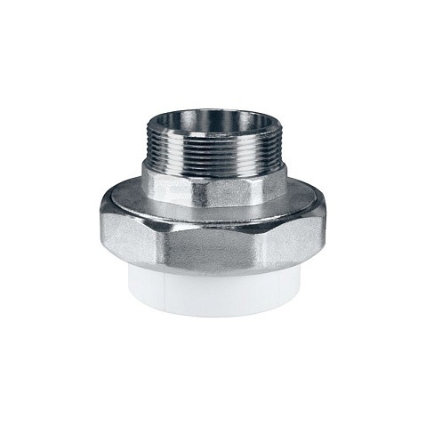 Муфта усиленная комбинированная разъёмная VALFEX 20 PN 25 G-1/2'' американка-НР белая купить в Челябинске | "Проконсим"