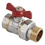 Кран латунный шаровой MVI AquaHit BV.320.04 DN 15 PN 25 бабочка американка полнопроходной никелированный купить в Челябинске | "Проконсим"