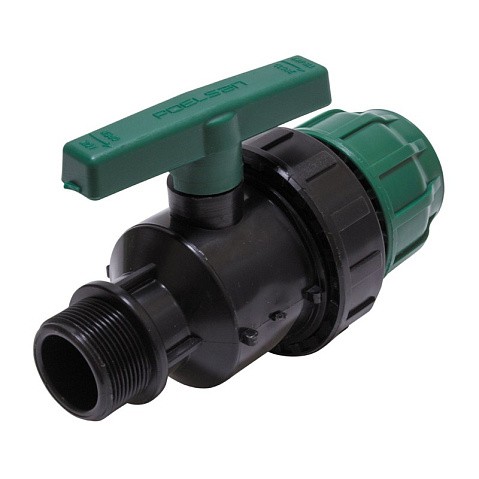 Кран шаровый ПЭ компрессионный комбинированный НР DN 25-3/4'' PN 10 купить в Челябинске | "Проконсим"
