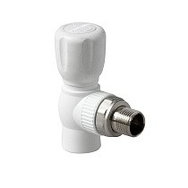 Краны шаровые ПП DN 20-25 PN 25 для радиатора угловые белые Pro Aqua купить в Челябинске | "Проконсим"