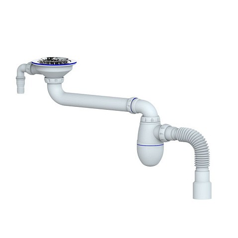Сифон для умывальника Unicorn ВС10V, 40х50 гибкий отвод, 3 1/2'' х40 чаша из нержавеющей стали с отводом для стиральной машины купить в Челябинске | "Проконсим"