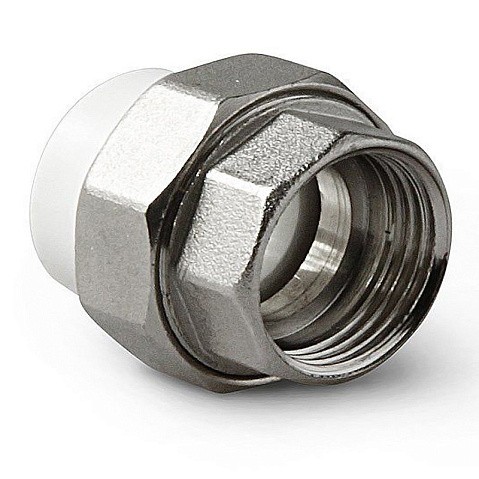 Муфта комбинированная ПП 25-1/2'' PN 25 разъёмная с внутренней резьбой белая Pro Aqua PA20012 купить в Челябинске | "Проконсим"