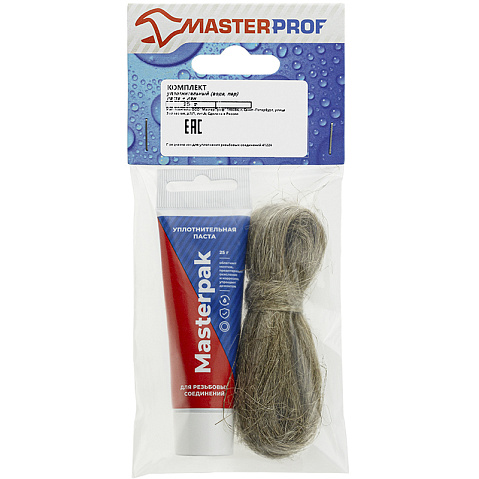Набор уплотнительный паста +лён для воды, пара 25гр+ 7гр Masterpak купить в Челябинске | "Проконсим"