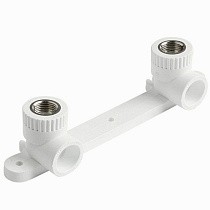 Угольник установочный двойной ПП 20-1/2'' PN 25 с внутренней резьбой белый Pro Aqua PA280008P купить в Челябинске | "Проконсим"