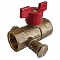 Кран латунный шаровой DN 20 PN 16 с дренажными патрубками G3/4'' муфта-муфта бабочка Пензапромарматура купить в Челябинске | "Проконсим"