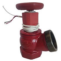 Клапан пожарный чугунный угловой 125гр. DN 50-65 PN 16 КПЧ муфта-штуцер с датчиком ДППК Апогей купить в Челябинске | "Проконсим"