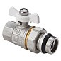 Кран латунный шаровой MVI BV.521 DN 15 PN 40 с уплотнением никелированный полнопроходной американка бабочка купить в Челябинске | "Проконсим"