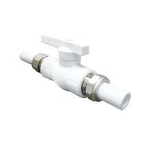 Краны шаровые ПП DN 20-32 PN 25 с двусторонним разъемным соединением белые Valfex купить в Челябинске | "Проконсим"