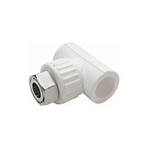 Тройник ПП с накидной гайкой 20-3/4'' PN 25 белый купить в Челябинске | "Проконсим"