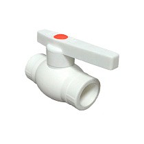 Кран шаровой ПП OPTIMA 20 PN 25 белый PlasticPro купить в Челябинске | "Проконсим"