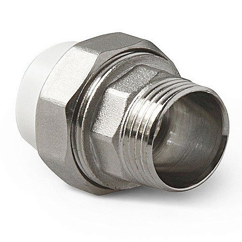 Муфта комбинированная ПП 20-1/2'' PN 25 разъёмная с наружной резьбой белая Pro Aqua PA21008 купить в Челябинске | "Проконсим"