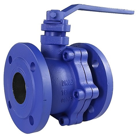 Кран шаровой полнопроходной DN 32 PN 16 чугунный фланцевый 165мм уплотнение PTFE с рукояткой РИДАН 082X4803R купить в Челябинске | "Проконсим"