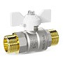 Краны латунные шаровые DN 15-25 PN 40 никелированные бабочка белая штуцер-штуцер LD Pride 47.304 купить в Челябинске | "Проконсим"