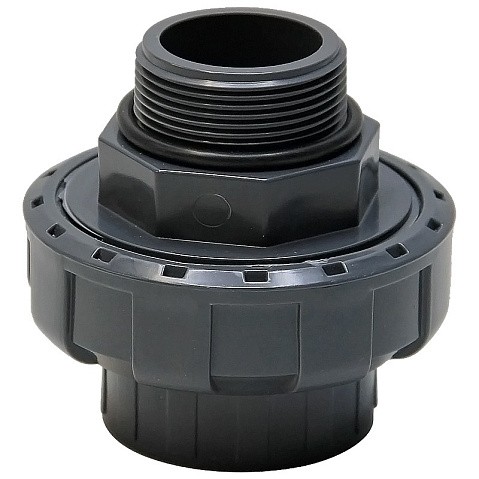 Муфта разборная НПВХ DN 32-1" PN 16 клеевая с наружной резьбой черная Aquaviva BMG32100 купить в Челябинске | "Проконсим"
