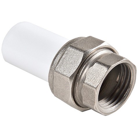 Муфта ПП разьемная 25-1/2'' PN 25 белая РВК купить в Челябинске | "Проконсим"