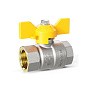 Кран латунный шаровой LD Pride GAS DN15 PN 40 никелированный бабочка муфта-муфта купить в Челябинске | "Проконсим"