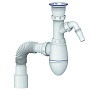 Сифон для мойки Unicorn В320V, 40х50 гибкий отвод, 1 1/2'' х40 чаша из нержавеющей стали с отводом для стиральной машины купить в Челябинске | "Проконсим"