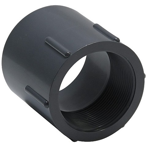 Муфта переходная НПВХ DN 20-1/2" PN 16 клеевая с внутренней резьбой черная Aquaviva FTH020A купить в Челябинске | "Проконсим"