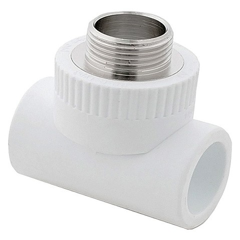 Тройник комбинированный ПП 32-1/2'' PN 25 с наружной резьбой белый РТП 10758 купить в Челябинске | "Проконсим"