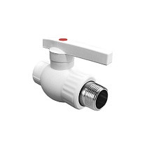 Краны шаровые ПП DN 20-32 PN 25 комбинированные с наружной резьбой белые Valfex  купить в Челябинске | "Проконсим"