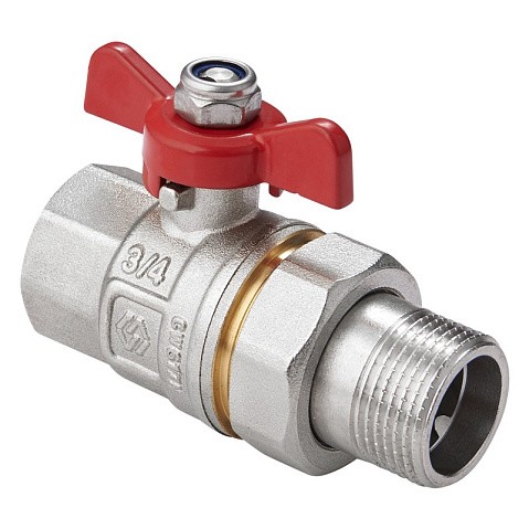 Краны латунные шаровые DN 15-40 PN 40 никелированные бабочка американка MVI BV.520 купить в Челябинске | "Проконсим"