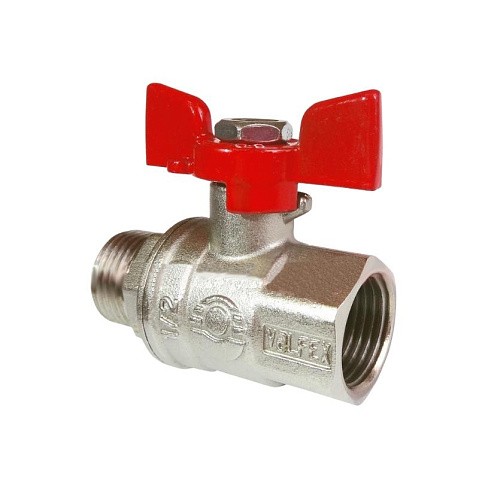 Кран латунный шаровой Valfex Premium.218.NB1 усиленный Н 11Б27фт1М DN 20 PN 40 никелированный муфта-штуцер бабочка купить в Челябинске | "Проконсим"