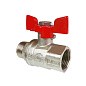 Кран латунный шаровой Valfex Premium.218.NB1 усиленный Н 11Б27фт1М DN 20 PN 40 никелированный муфта-штуцер бабочка купить в Челябинске | "Проконсим"