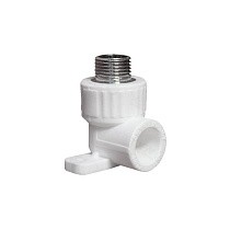 Угольники установочные ПП DN 20-25 PN 25 с наружной резьбой белые PlasticPro купить в Челябинске | "Проконсим"
